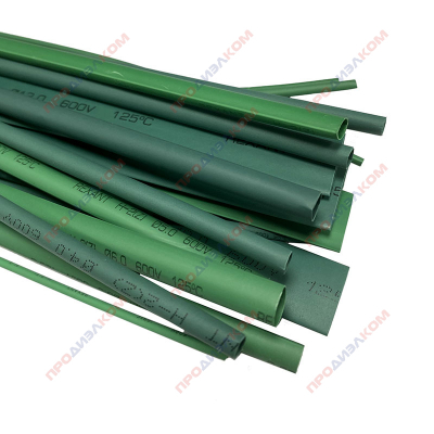 Трубка термоусадочная ТУТ нг зеленая 2:1 1,5/0,75 мм 1 метр