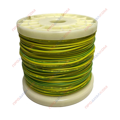 Провод гибкий силиконовый AWG 24 (0,2 мм кв) желто-зеленый  100 м