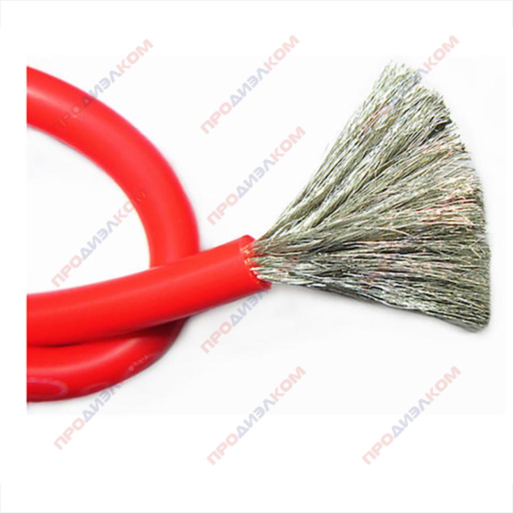 Провод силиконовый 6 AWG 16 мм кв 1 метр (красный)