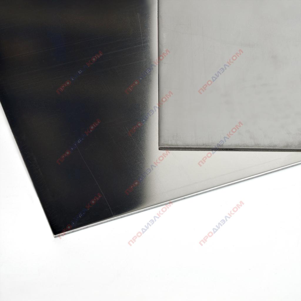 Лист нержавеющий сталь AISI 304 глянец -зеркало 1,0 х 250 х 250 мм