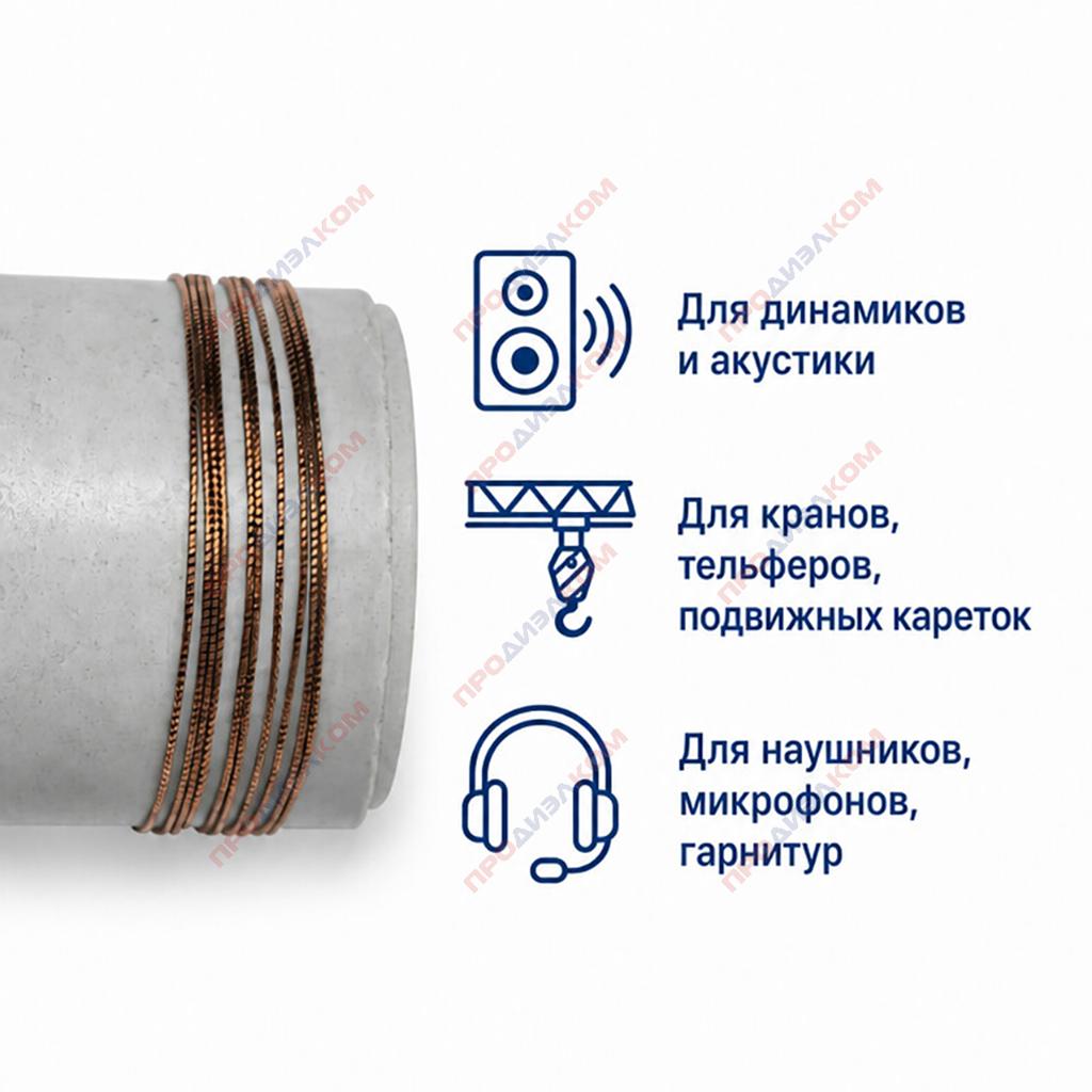 Провод к диффузору динамика 0,4 мм  1 м
