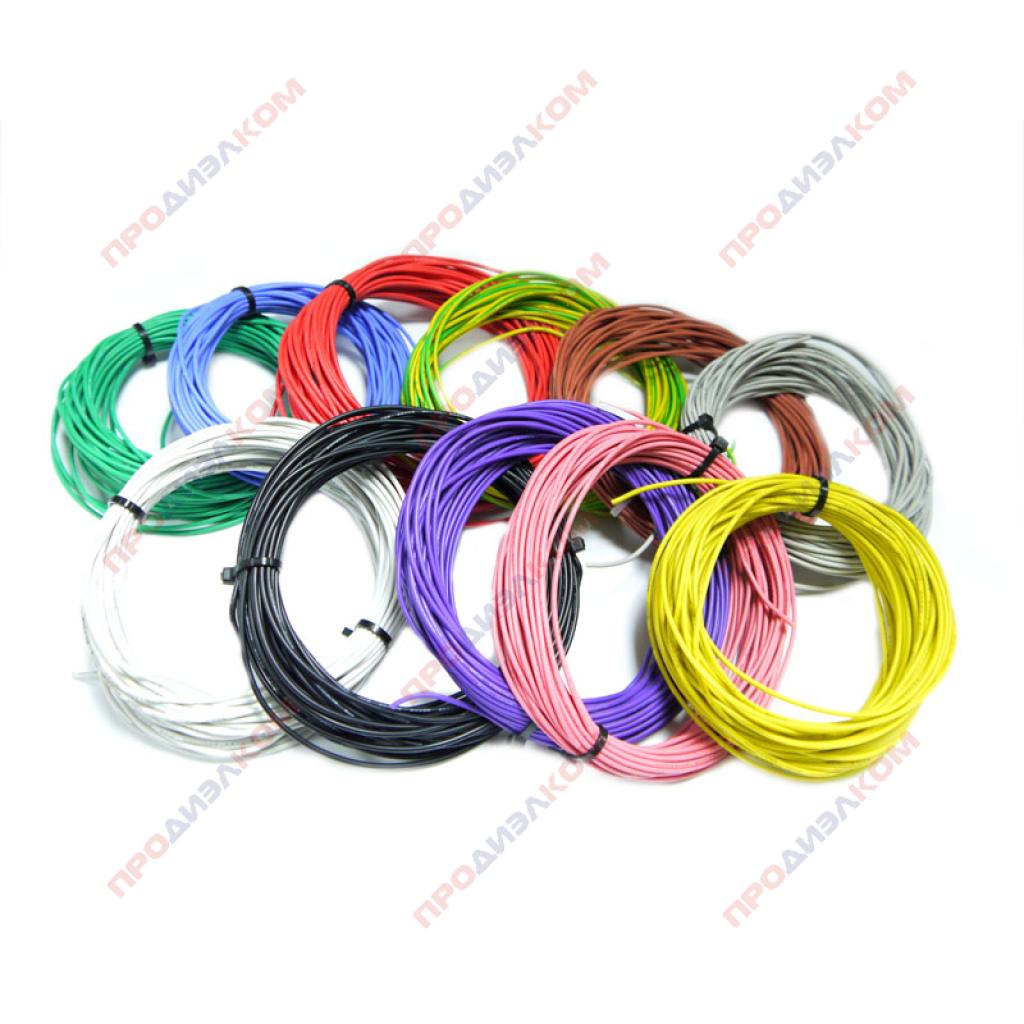 Провод силиконовый 24AWG 0,2 мм кв 10 м (желтый)