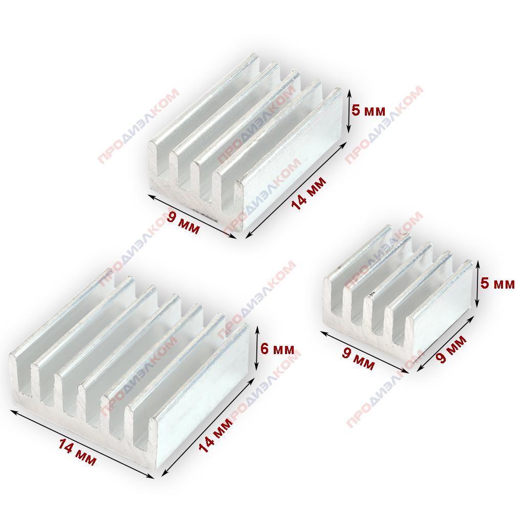 Охладитель набор с термопрокладкой на клею 3 шт