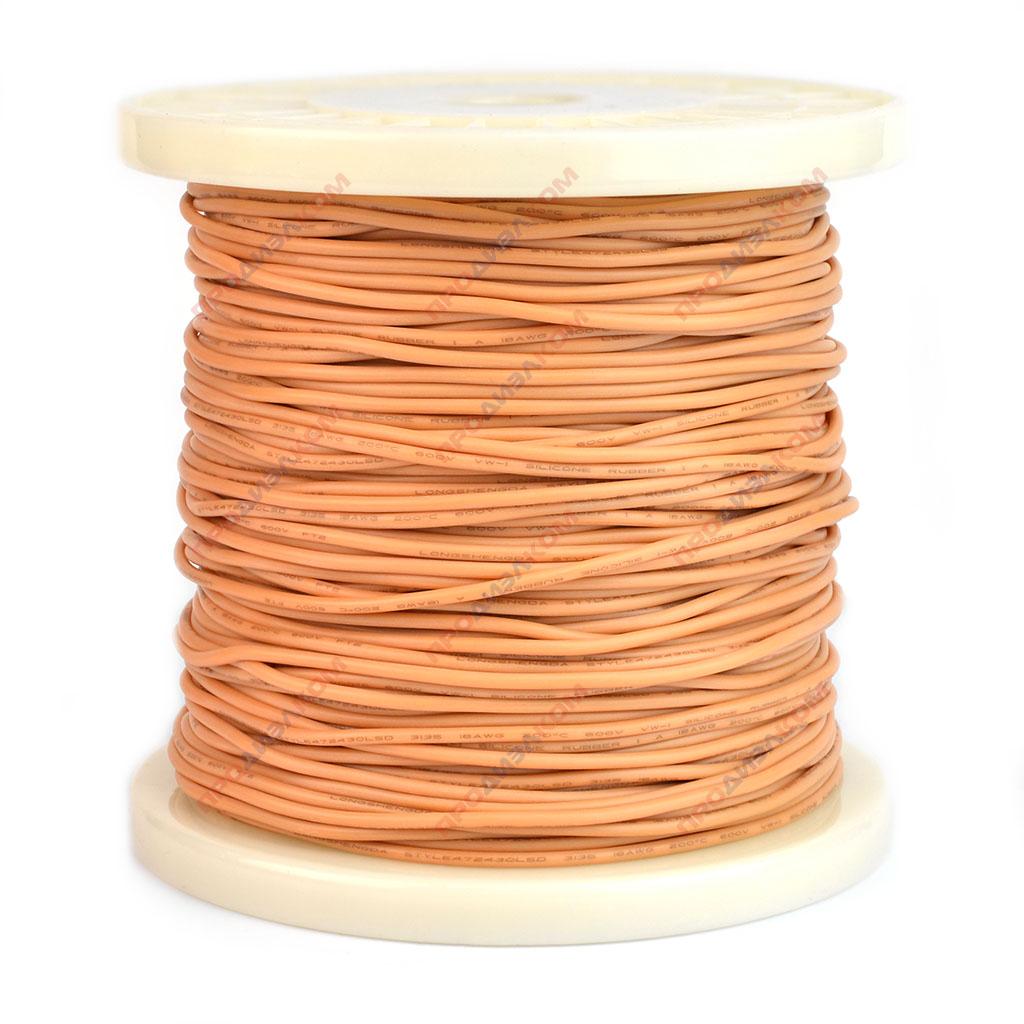 Провод гибкий силиконовый 24AWG 0,2 мм кв 305 м (оранжевый)