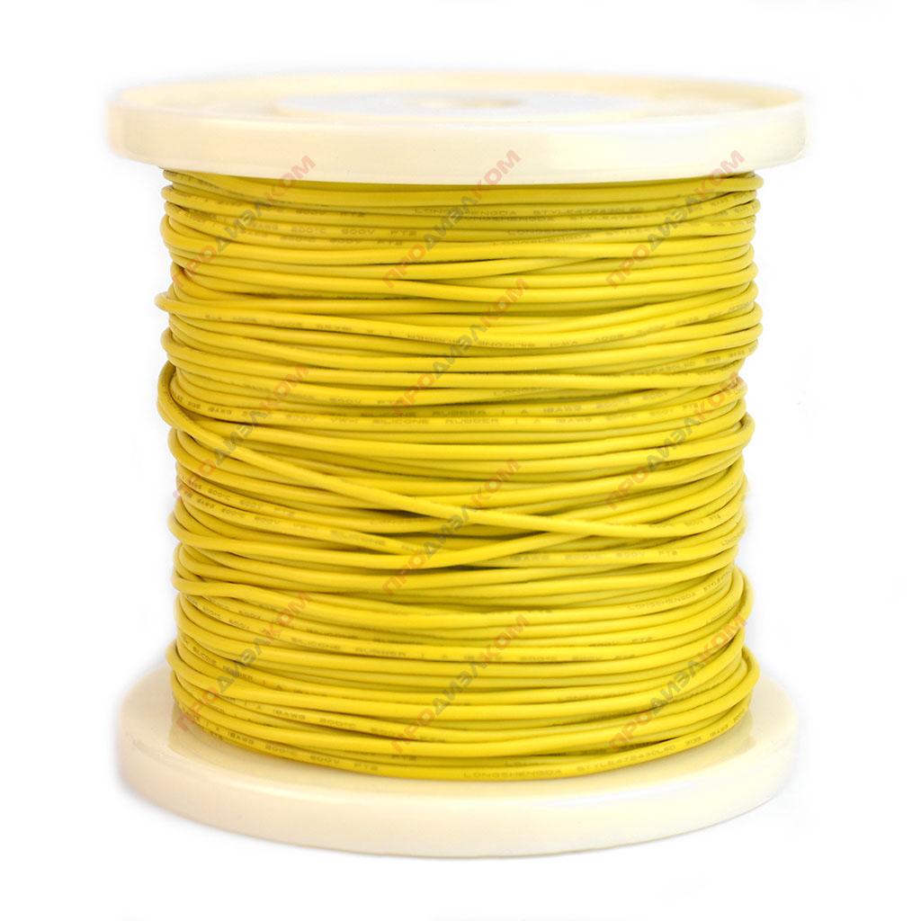 Провод силиконовый 17AWG 1,0 мм кв 100 м (желтый)