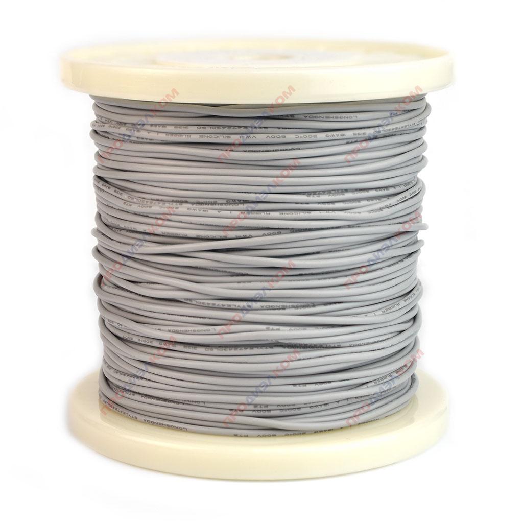 Провод гибкий силиконовый 16AWG (1,5 мм кв) серый 50 м
