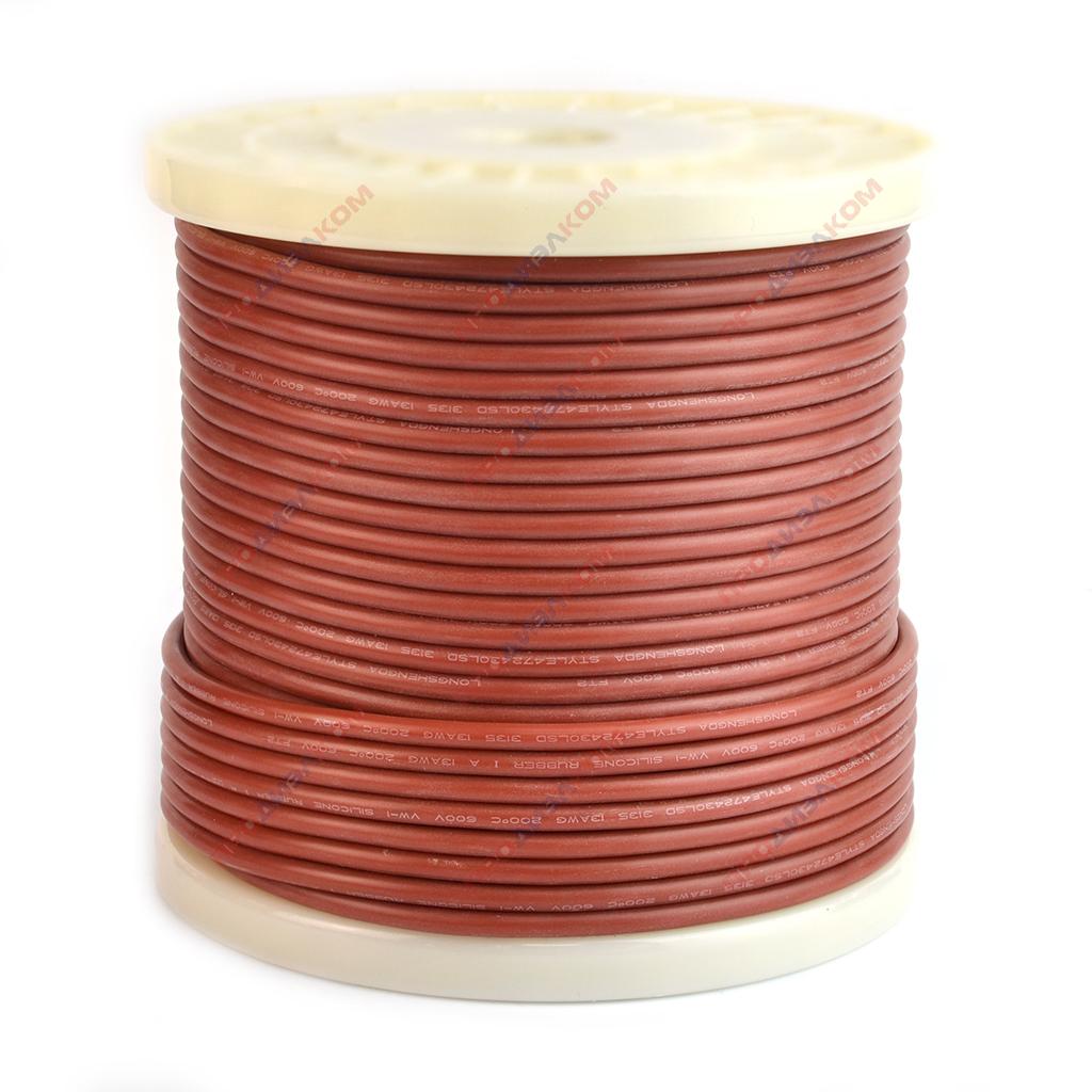 Провод гибкий медный луженый  AWG 14 (2,08 мм кв) коричневый 50 м