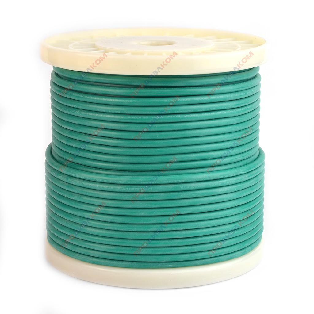 Провод гибкий медный луженый  AWG 14 (2,08 мм кв) зеленый 50 м