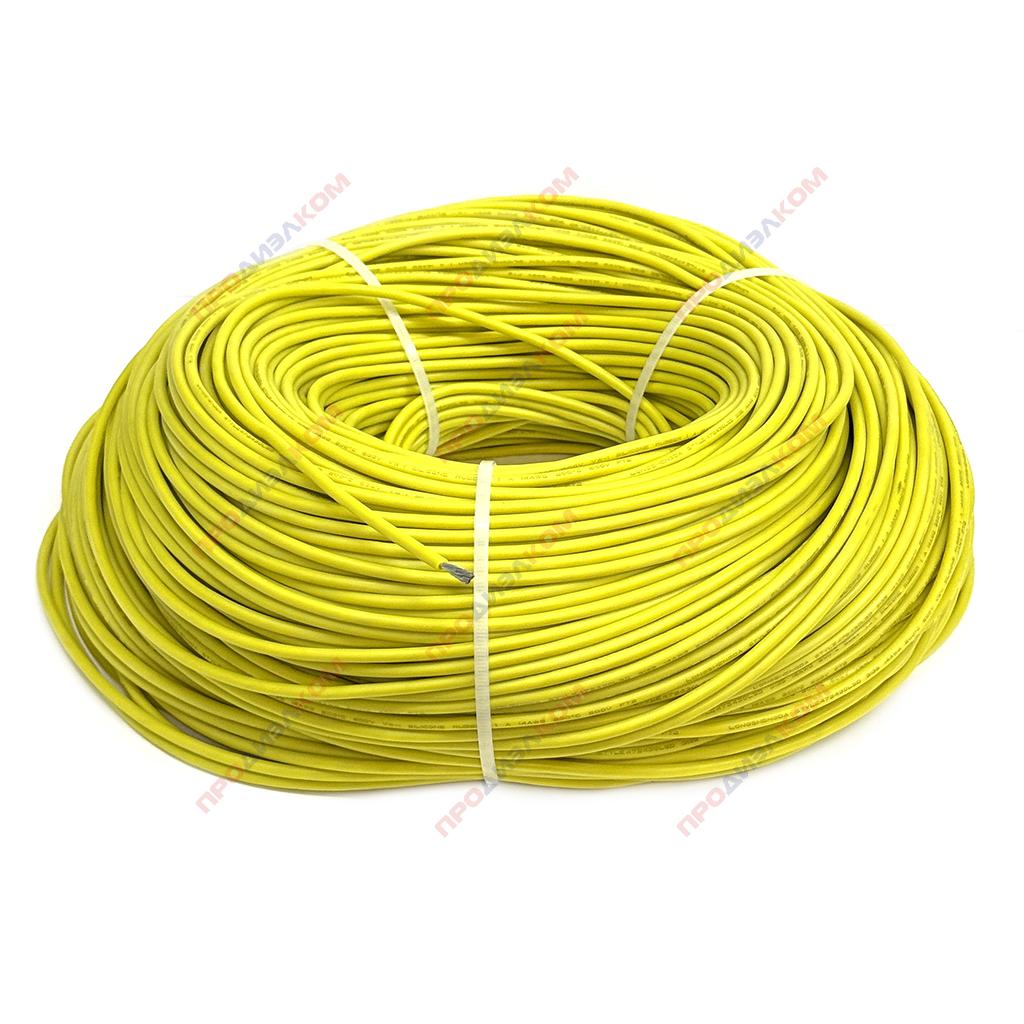 Провод гибкий медный луженый  AWG 14 (2,08 мм кв) желтый 200 м