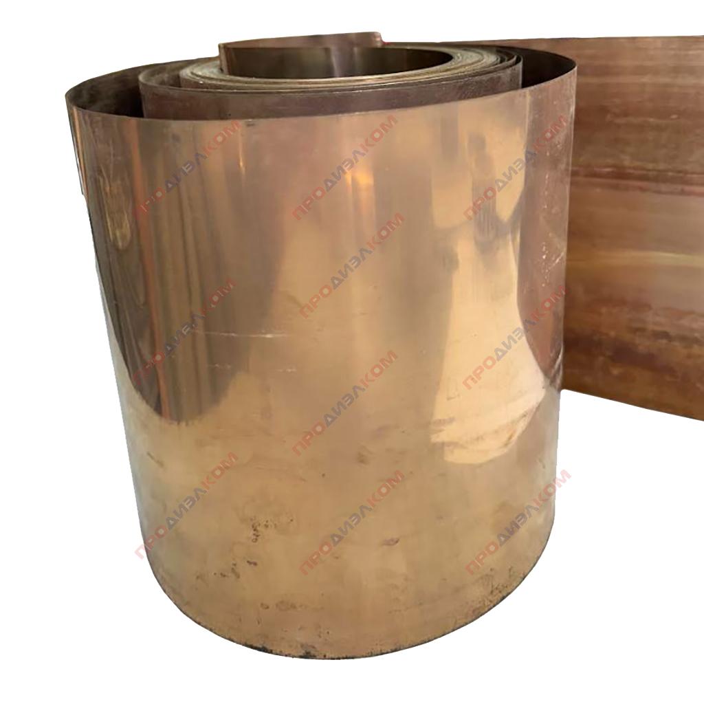 Бронзовая лента (БрБ2т) 0,5 х 250 мм 1 м (ГОСТ 1789-2013)