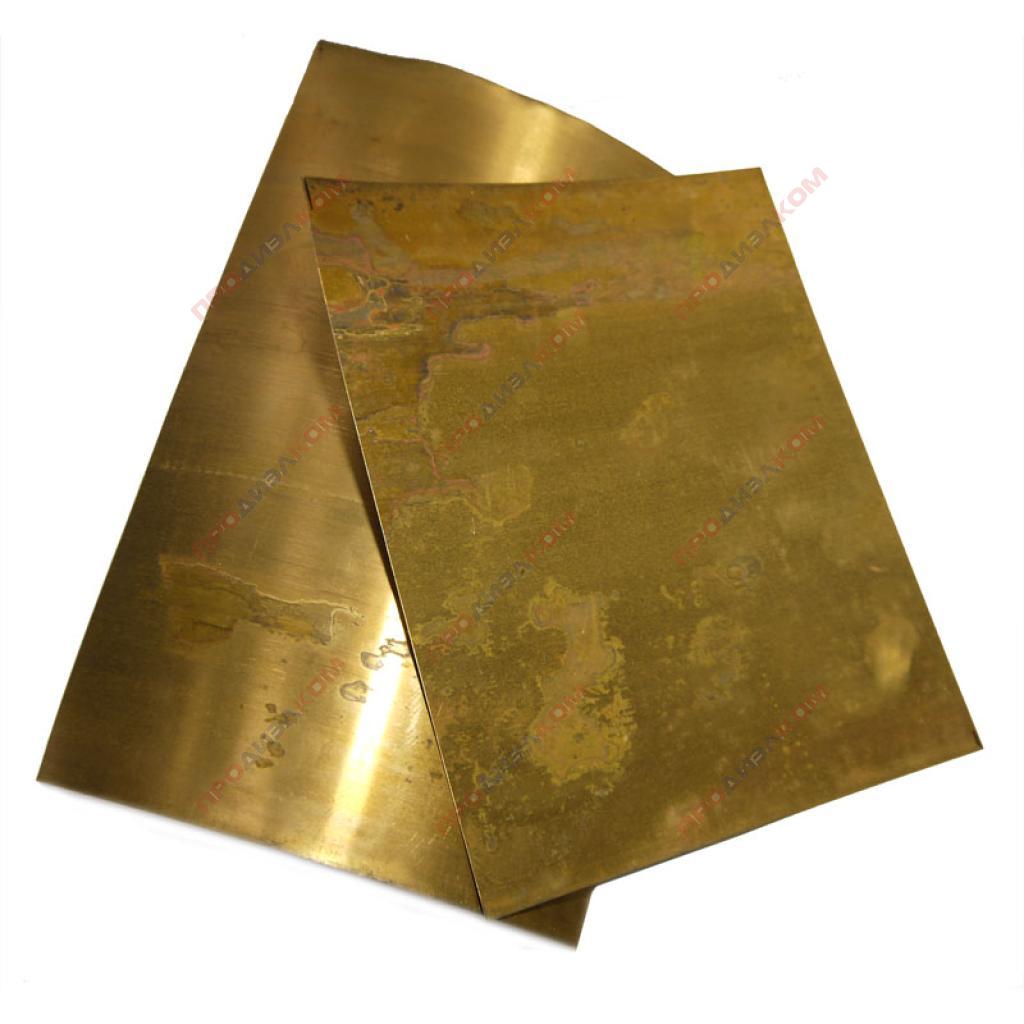 Бронза (БрКМц3-1) лист 0,2 х 300 х 300 мм (ГОСТ 4748-92)