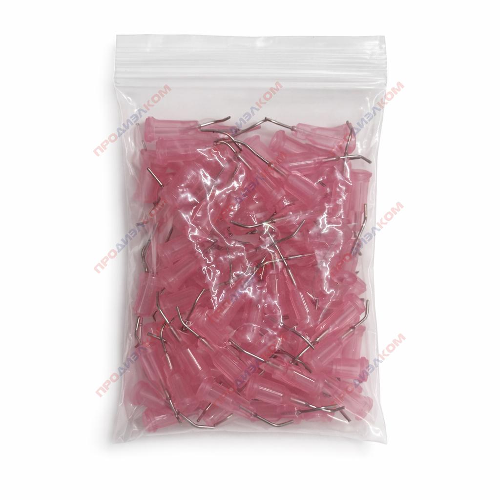 Иглы изогнутые 100 шт 20g (светло-розовый) 0,91/0,6 мм
