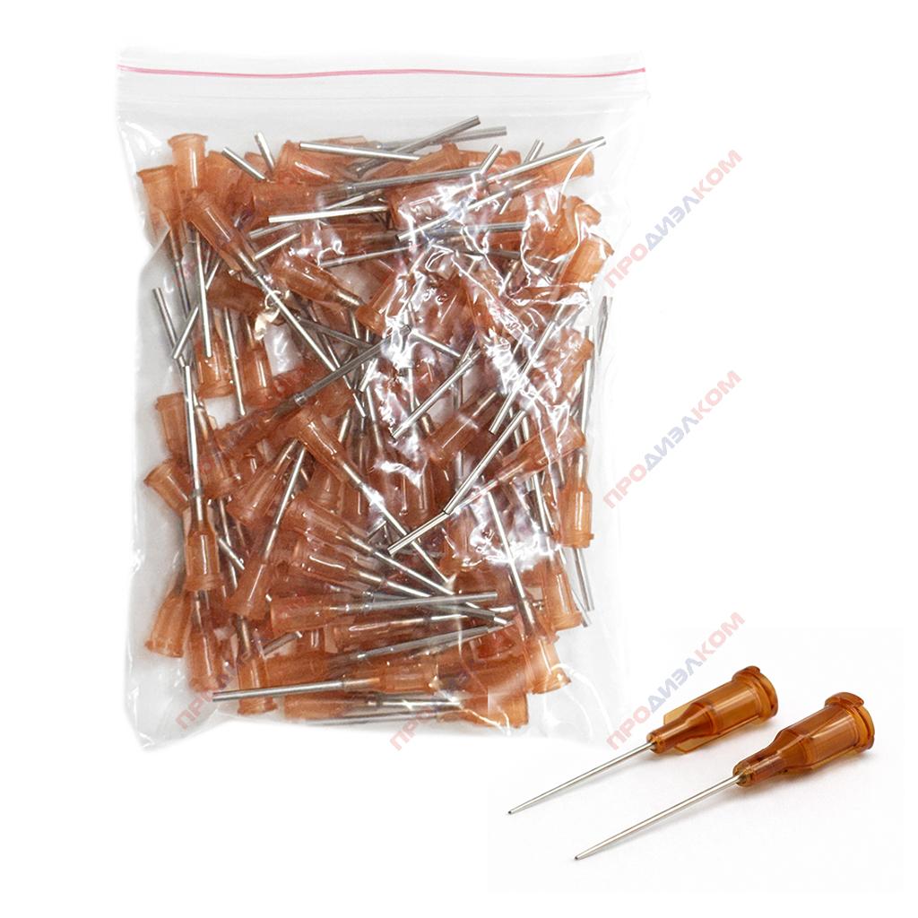 Иглы прямые удлиненные 100 шт 15g (коричневый) 1,80/1,38 мм