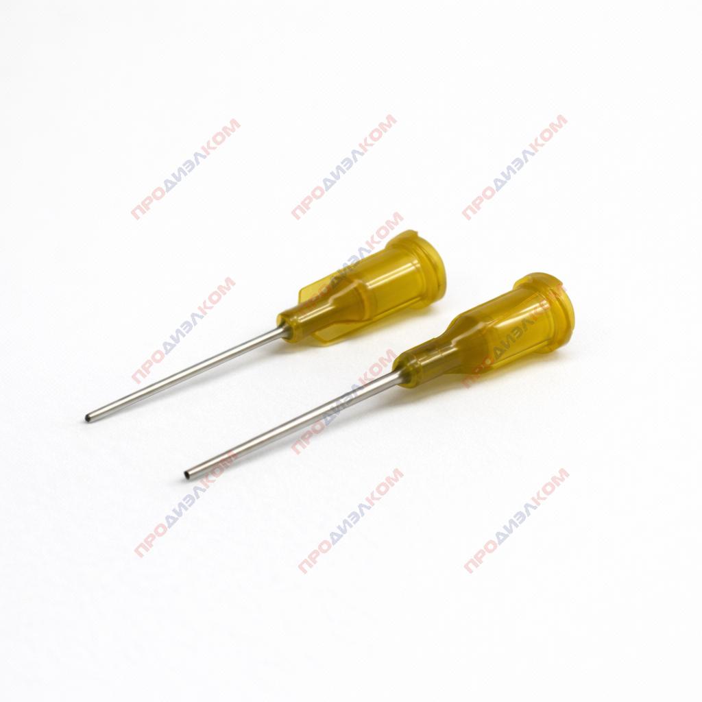 Иглы прямые удлиненные 100 шт 17g (болотный) 1,48/1,1 мм