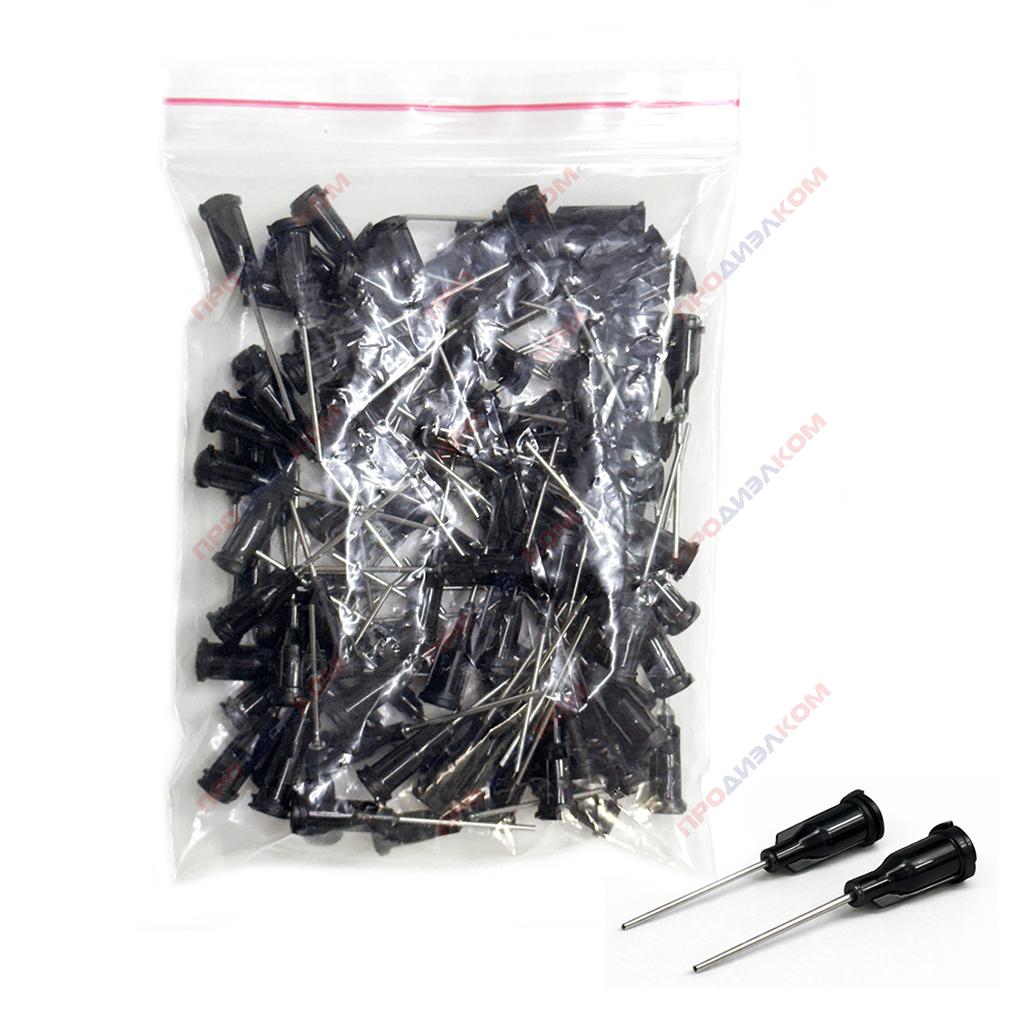 Иглы прямые удлиненные 100 шт 19g (черный)	1,05/0,7 мм