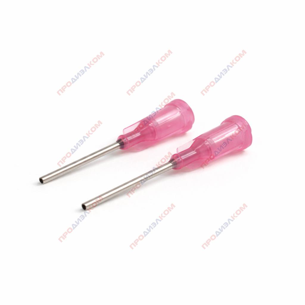 Иглы прямые удлиненные 100 шт 20g (розовый) 0,91/0,6 мм