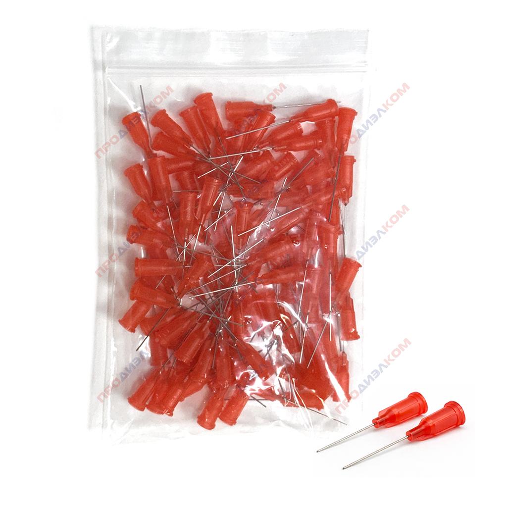 Иглы прямые удлиненные 100 шт 24g (красный) 0,55/0,31 мм