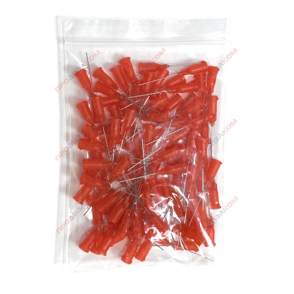 Иглы прямые удлиненные 100 шт 24g (красный) 0,55/0,31 мм