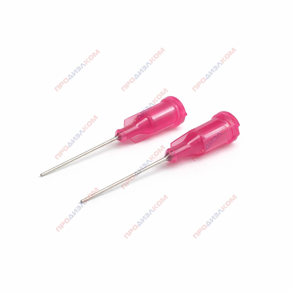 Иглы прямые удлиненные 100 шт 25g (малиновый) 0,51/0,26 мм