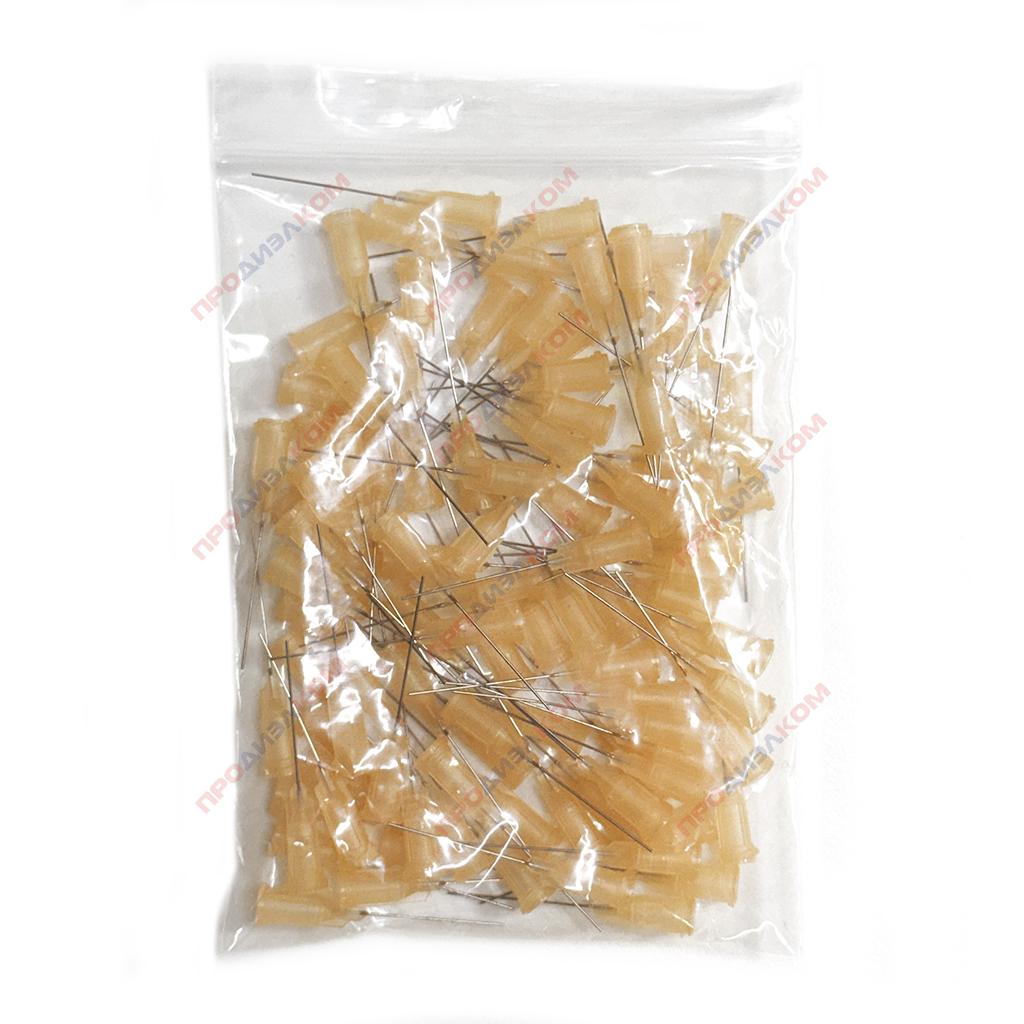 Иглы прямые удлиненные 100 шт 26g (бежевый) 0,46/0,24 мм