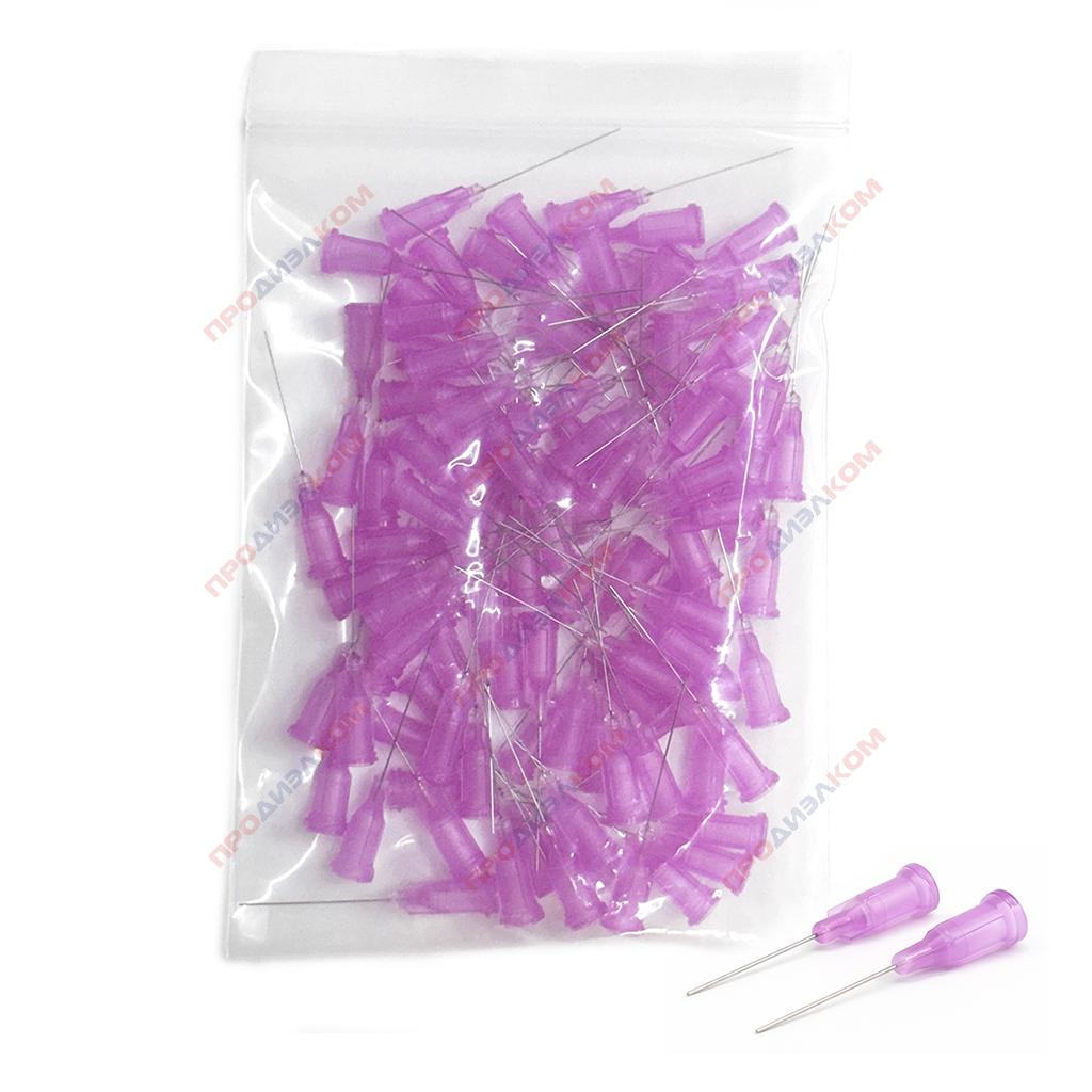 Иглы прямые удлиненные 100 шт 30g (сиреневый) 0,3/0,24 мм