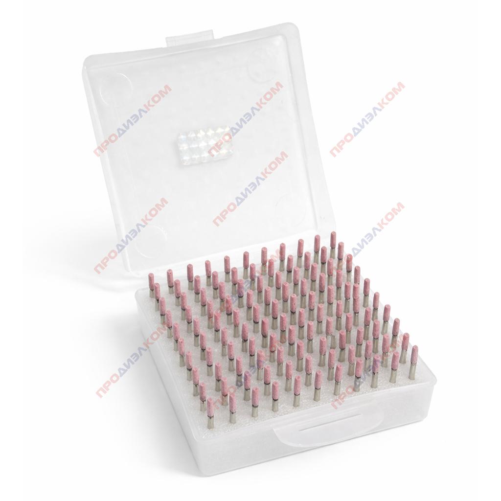 Шарошки корундовые абразивные, цилиндр 3 мм, вал 3 мм, 100 шт 