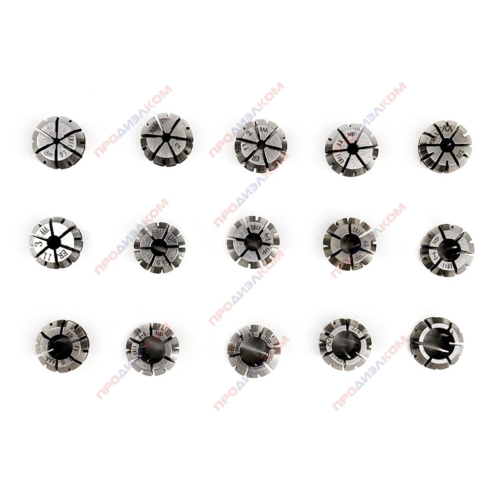 Цанги ER11 набор от 1 до 7 мм, внутренний диаметр 1/8, 1/4  15 шт (точность 0,005)