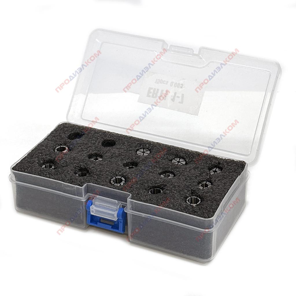 Цанги ER11 набор от 1 до 7 мм, внутренний диаметр 1/8, 1/4  15 шт (точность 0,005)