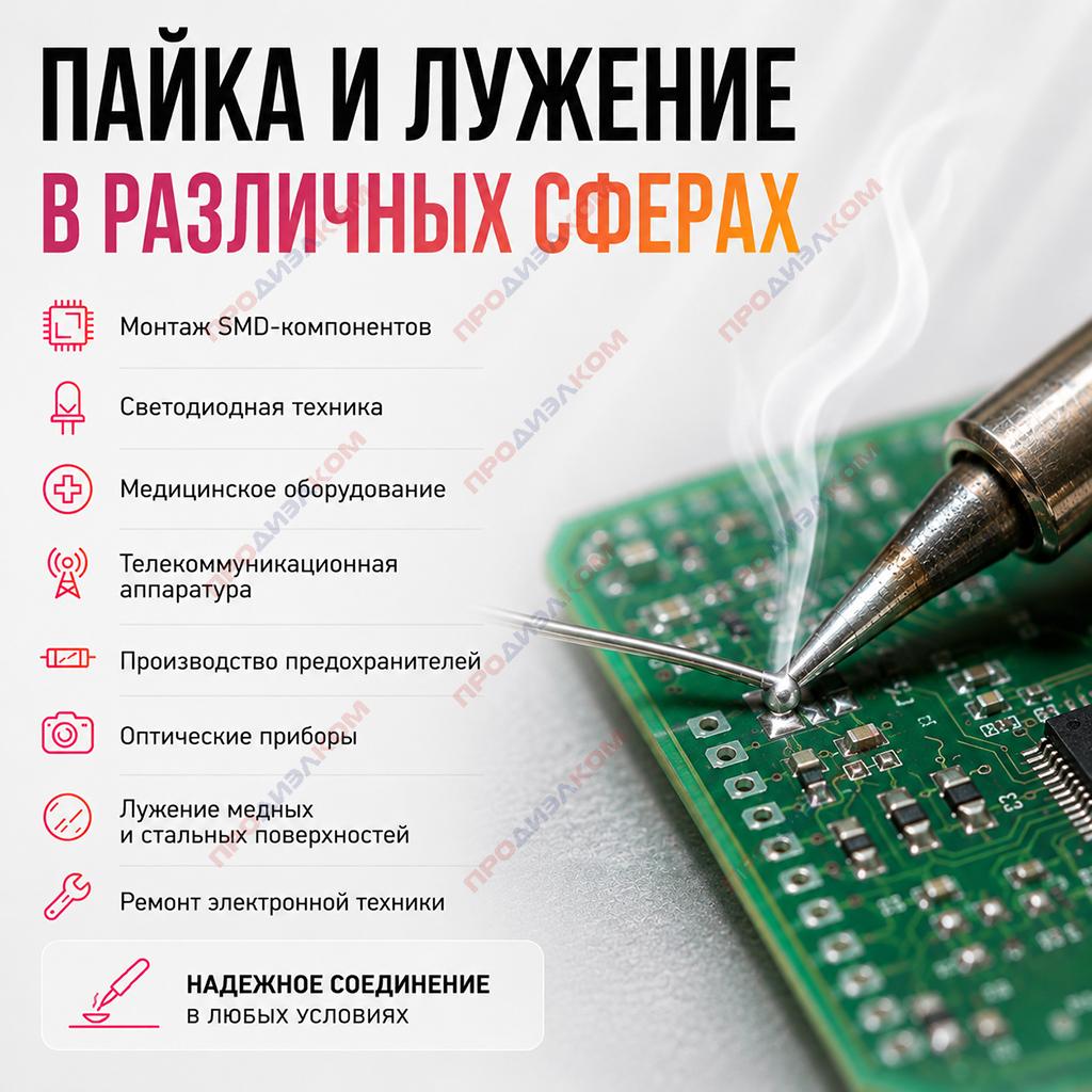 Припой бессвинцовый с висмутом ПОВи-0,5 1,0 мм 15 г