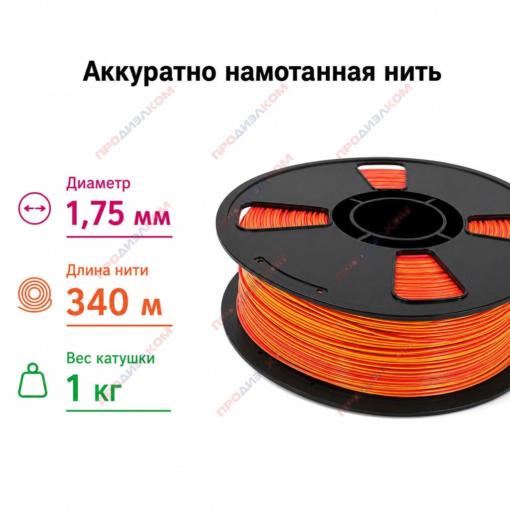 Филамент Silk-PLA красный-зеленый-желтый 1.75 мм 1кг. KINGROON