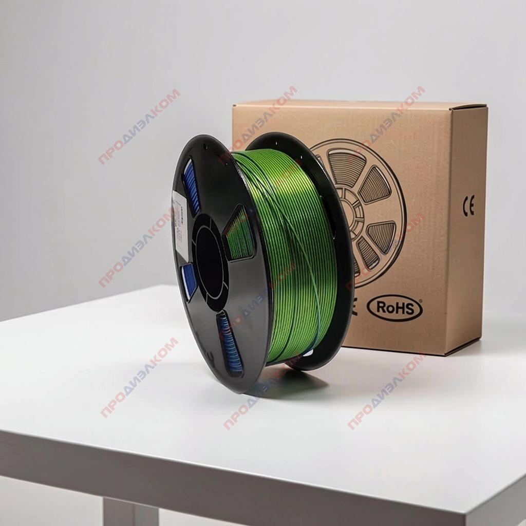 Филамент Silk-PLA черный-синий-зеленый 1.75 мм 1кг. KINGROON