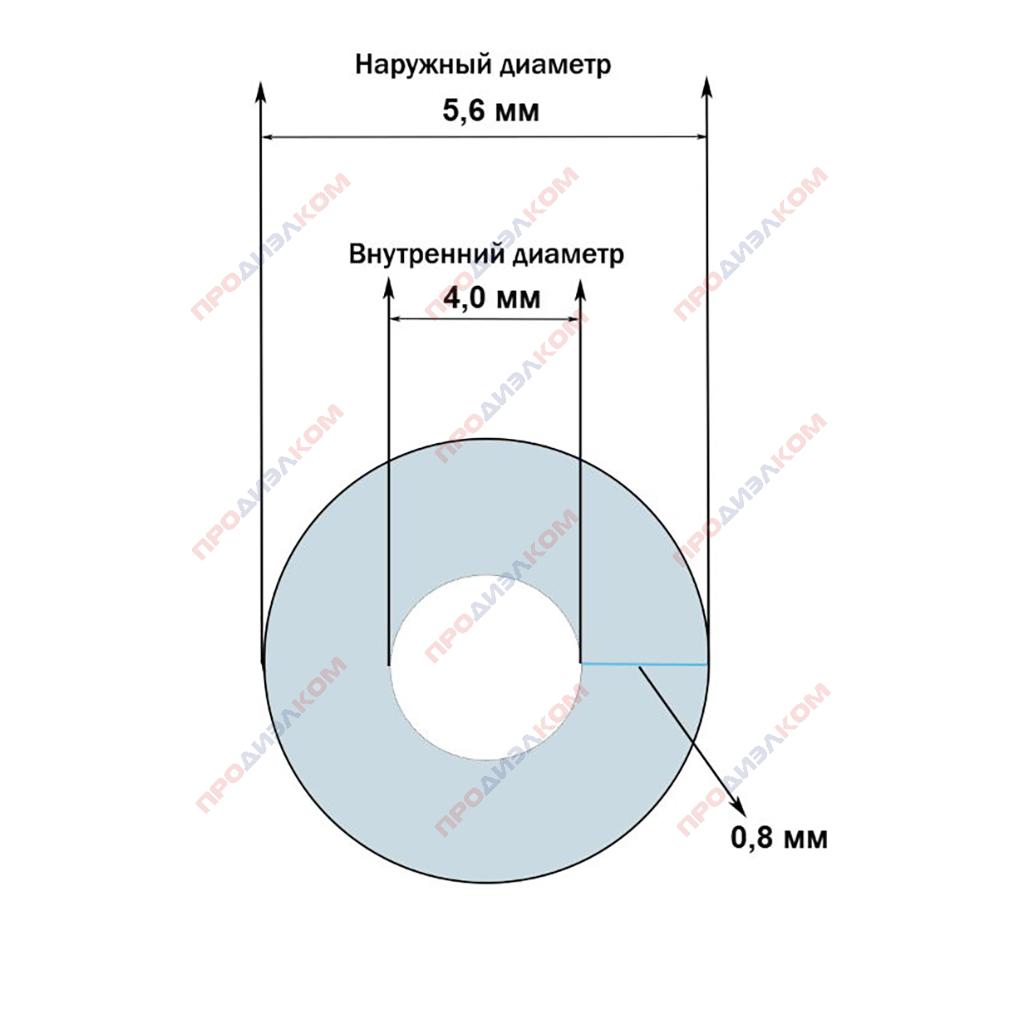 Трубка силиконовая 203 ТКР 4,0 х 0,8 мм 1000 В белая ВИГЕ.754178.023-97 ТУ 1 м